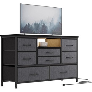 8-Drawer TV Stand and Dresser with LED Lighting & Power Outlets for 55'' TV, Perfect for Bedroom and Living Room - 1 of 4