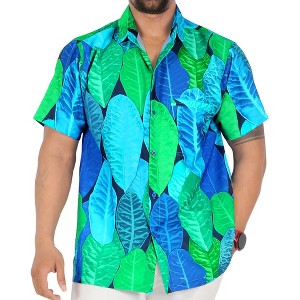 LA LEELA Mens Hawaiian Short Sleeve Button Down Shirt Men's Casual Shirts Vacation Tropical Beach Summer Party Shirts for Men - 1 of 4