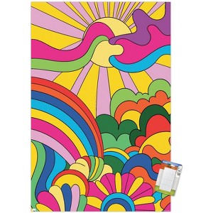 Trends International Hey Happy - Psychedelic Landscape Unframed Wall Poster Prints - 1 of 4