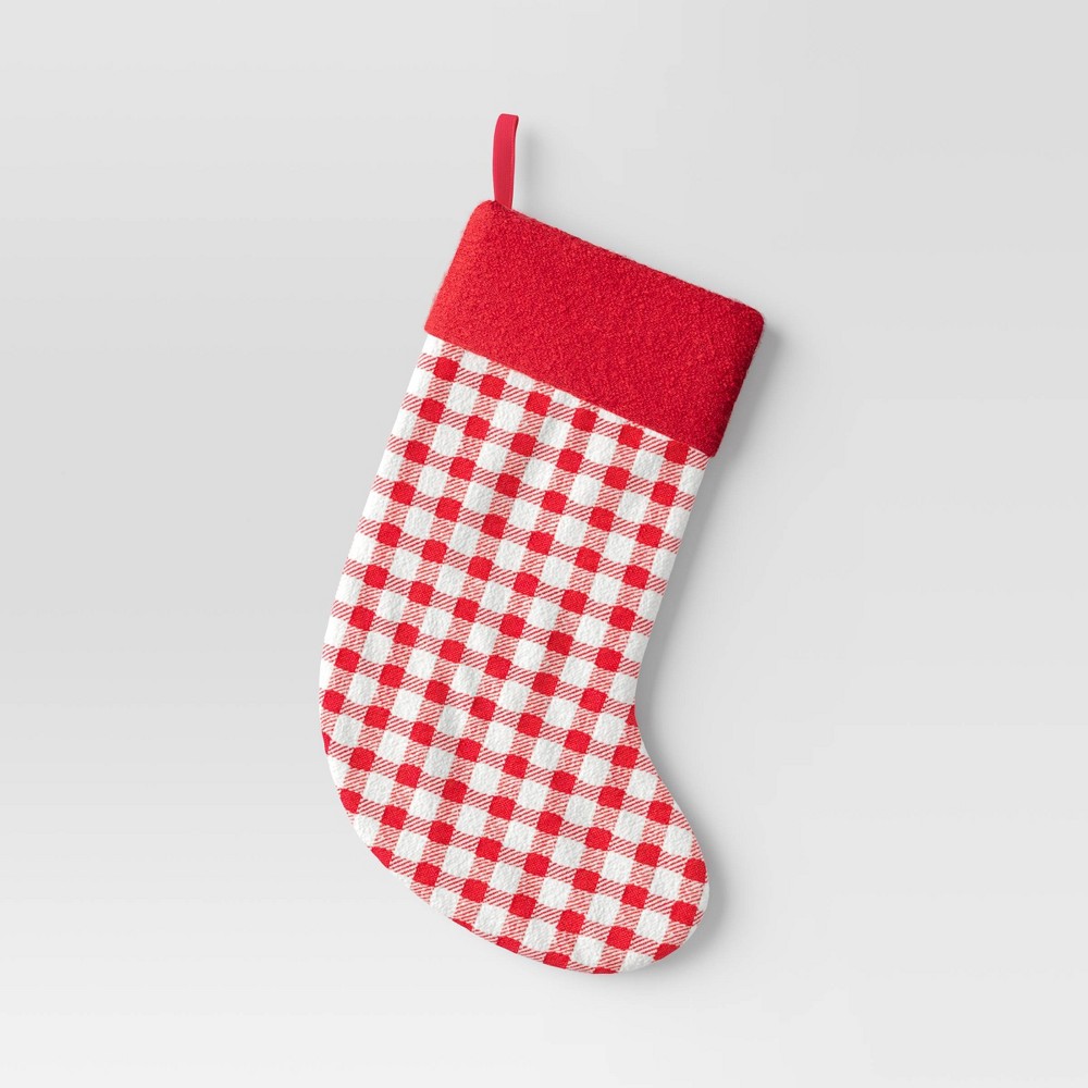 Plaid Holiday Stocking Red - Threshold