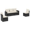 vidaXL 5 Piece Patio Sofa Set with Cushions Black Poly Rattan - 2 of 3