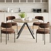 Grungis Mid-Century Coffee Table with Metal Frame,Round Wooden Accent Table with Dining Tabletop,Modern Coffee Table for Living Room - 2 of 4
