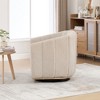 Airsurfer Modern Chenille Cushioned Metal Base 360° Swivel Chair, Upholstered Barrel Chair, 32.28" Wide - 4 of 4