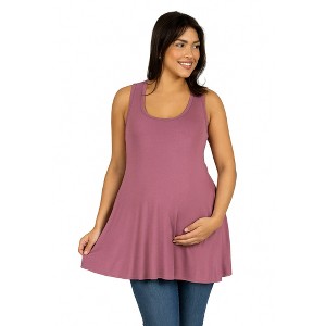 Maternity Scoop Neck Sleeveless Tank Top - 24seven Comfort Apparel™ - 1 of 4