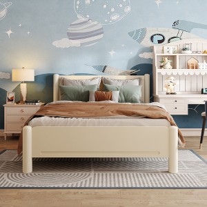 GDFStudio Pansy Wood Platform Bed Frame with Headboard - 1 of 4