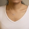 Haus of Brilliance Silver Diamond Accent Ribbon Bow Knot Pendant Necklace - 4 of 4