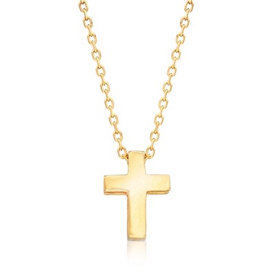 Ross-Simons 18kt Yellow Gold Small Cross Pendant Necklace Size 18