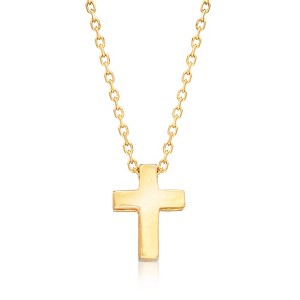 Ross-Simons 18kt Yellow Gold Small Cross Pendant Necklace Size 18 - 1 of 3
