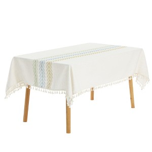 Unique Bargains Rustic Cotton Linen Waterproof Dinner Party Christmas Table Cover 1 Pc - 1 of 4