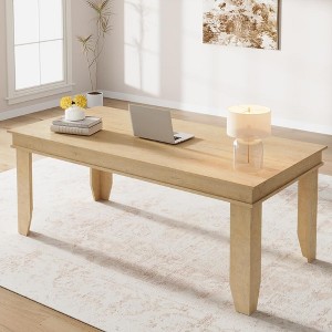 70 in Farmhouse Executive Desk, Large Home Dining Table, Work from Home Study Desk with Sturdy Wooden Frame, for Home Office - 1 of 4