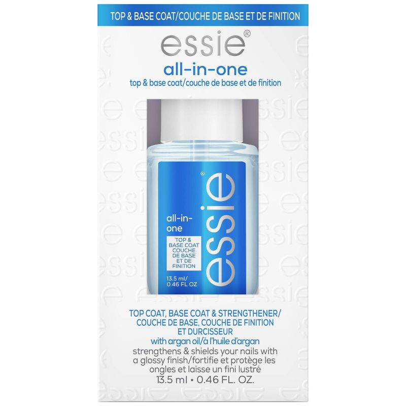 essie All In One Base Coat and Top Coat - 3-Way Glaze - 0.46 fl oz: Multi-Use, Strengthener, Argan Oil Infused, Gloss Finish, 1 of 9