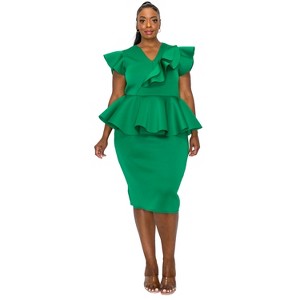 L I V D Women's Onyx Neoprene Peplum Dress - 1 of 3