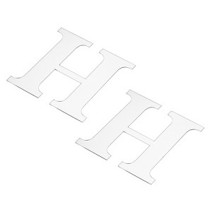 Unique Bargains 3D Acrylic Self-Adhesive Mirror Alphabet Sticker Wall Decals 2 Pcs - 1 of 3