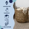 happimess Laurel Bohemian Hand-Woven Abaca Basket with Handles, Natural - 3 of 4