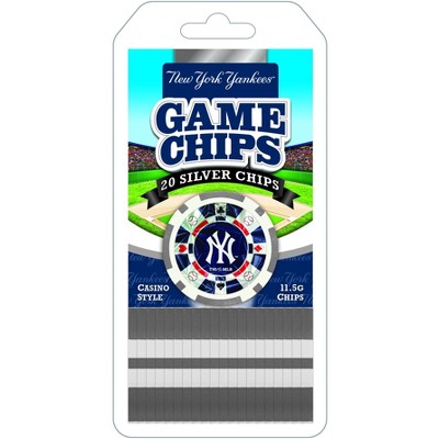 MasterPieces Casino Style 20 Piece 11.5 Gram Poker Chip Set MLB New York Yankees Silver Edition