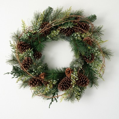 24h Sullivans Woodland Pine Wreath Green Winter Wreaths For Front   GUEST 5dd5dd42 E21b 4980 A9b4 791255466c4f