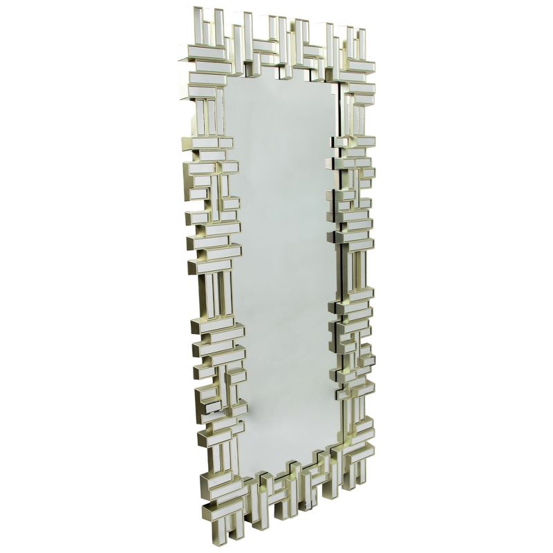 Northlight 47" Champagne Gold Rectangular Modern Home Wall Mirror, 2 of 4