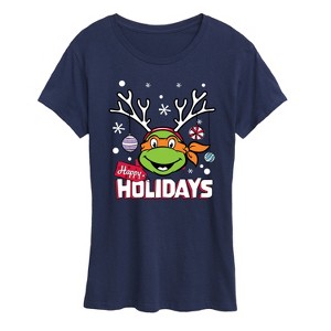 Women's - Teenage Mutant Ninja Turtles - Happy Holidays Short Sleeve Graphic T-Shirt - 1 of 4