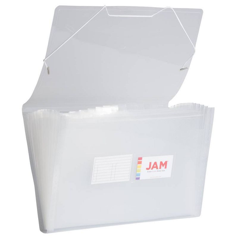 JAM Paper 10" x 15" 13 Pocket Plastic Expanding File Folder - Legal Size - Clear, 1 of 5