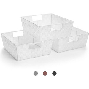 Sorbus 3-Pack Storage Basket Set - Mesh Hand-Woven, Stackable Baskets for Shelves, Closets, Bathroom and More - 1 of 4