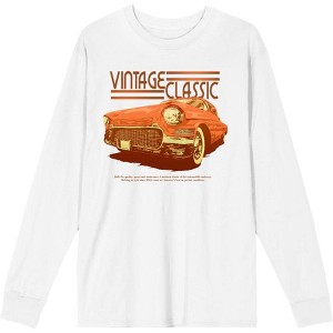 Car Fanatic Orange Vintage Car Crew Neck Long Sleeve Adult Tee - 1 of 2