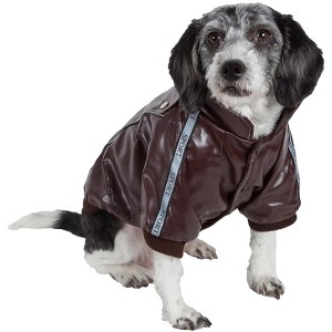 Pet Life (R) Wuff-Rider Fashion Suede Stitched Dog Jacket - 1 of 4