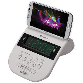JENSEN JCR-295 Bluetooth Digital Clock Radio with Cellphone Holder