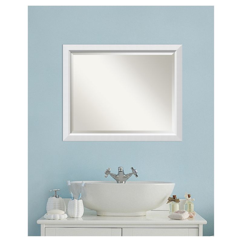 32&#34; x 26&#34; Blanco Wood Framed Bathroom Vanity Wall Mirror White - Amanti Art, 5 of 7
