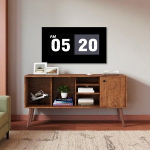 Modern TV Stand for 50-59 Inch TVs, Entertainment Center with 1 Cabinet and 3 Open Shelves, Wood Media Console for Living Room Storage - 1 of 4