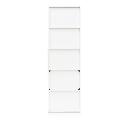 Sleek 5-Tier White Engineered Wood Open Shelf Bookcase