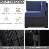 LayinSun 7 Pieces Outdoor Patio Furniture Set with 44" Fire Pit Table Rattan Sectional Sofa Conversation Sets - 3 of 4