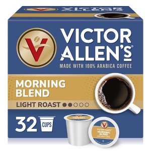 Victor Allen's Coffee Morning Blend, Light Roast, 32 Count, Single Serve Coffee Pods for Keurig K-Cup Brewers - 1 of 4