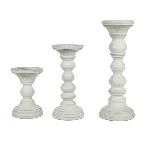 Mela Artisans Willow Cool Grey Set of 3 Candleholders - 1 of 4