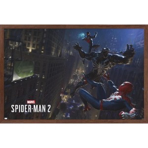 Trends International Marvel's Spider-Man 2 - Fight with Venom Framed Wall Poster Prints - 1 of 4