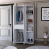 CAVINAS White Armoire Closet,Wardrobe with 1 Inner Drawer,4 Storage Cabinets,2 Hanging Rods,4 Doors,4 Open Cabinets,Closet Wardrobe for Bedroom - 2 of 4