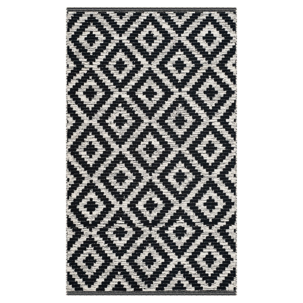 3'x5' Jaida Woven Rug Black/Ivory - Safavieh