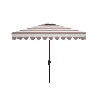 7.5' Square Vienna Crank Umbrella Gray/White - Safavieh