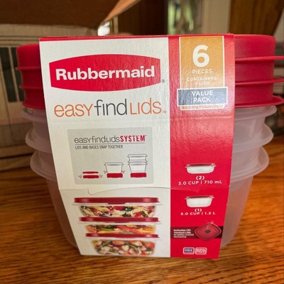 Rubbermaid Easy Find Vented Lid Food Storage Containers, 6