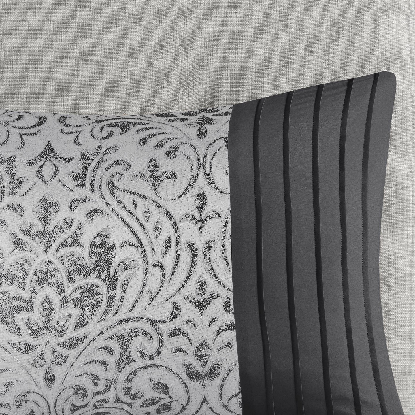 Комплект с одеялом Madison Park 12pc Queen Grace Jacquard Comforter Set with Bed Sheet Silver, цвет: Серебряный — фото 7
