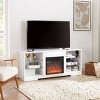 58" TV Stand Electric Fireplace With Glass Shelves,3D Fireplace TV Stand With USB Charging Television Table-Cuddlewood - 2 of 4
