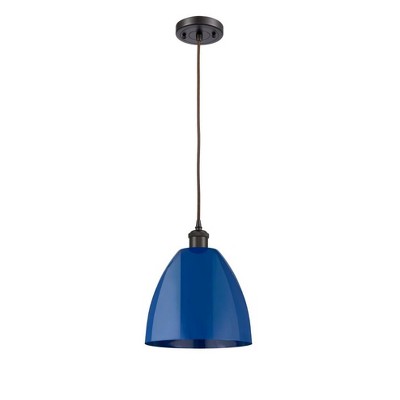 Plymouth Dome - 1 Light Cord Hung Mini Pendant In Industrial Style-12.88 Inches Tall and 9 Inches Wide