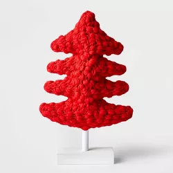 13.25" Thick Knit Tabletop Tree Red - Wondershop™