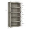 Bookshelf, farmhouse style bookshelf with open storage cabinet, 5-layer floor-to-ceiling high bookcase suitable for home office living room bedroom - 4 of 4