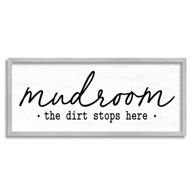 Stupell Industries Dirt Stops Here Mudroom Framed Giclee Art