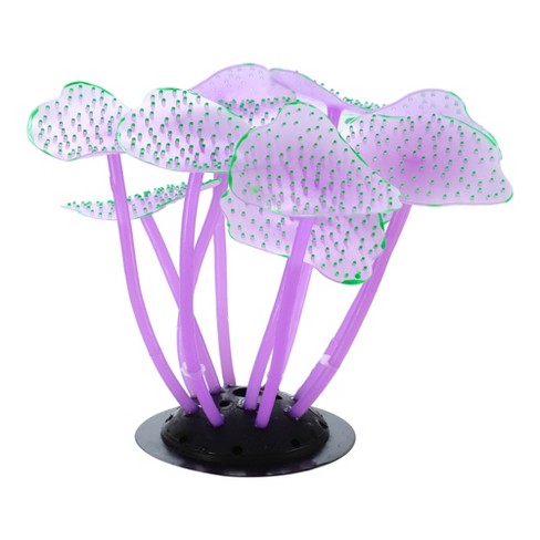 Unique Bargains Glowing Silicone Aquarium Mushroom Coral Fish Tank  Decoration Purple : Target