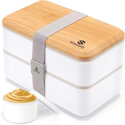Bento Box Adult Lunch Box with Compartments for Women & Men,(47oz)Stackable Bento Lunchbox,Rectangle Lunchable Food Container