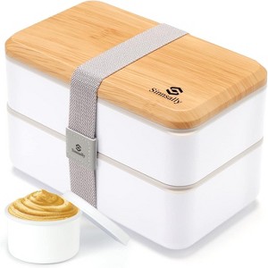 Bento Box Adult Lunch Box with Compartments for Women & Men,(47oz)Stackable Bento Lunchbox,Rectangle Lunchable Food Container - 1 of 4