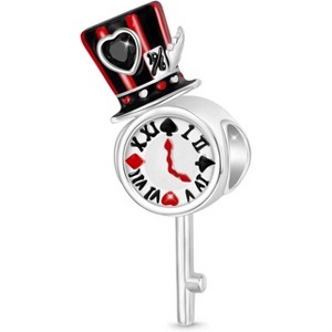 Sterling Silver Alice in Wonderland Charm - Whimsical Dangle Bead for Bracelets, Gift for Women - 1 of 4