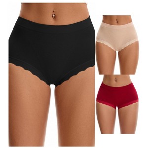 INSPIRE CHIC 3 Packs Women's High Waisted Breathable Tummy Control Underpants - 1 of 4