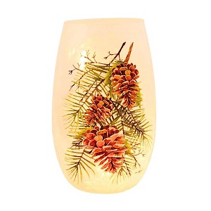 Stony Creek 5.25 In Country Pine Pre-Lit Small Vase Christmas Decorative Jar , Christmas Decor Winter Electric Plug-In (1PC) - 1 of 4
